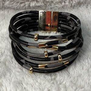 Black and Gold Multi-Strand Bracelet
